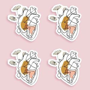 LARGE 6 Delicate Hearts Sticker Pack